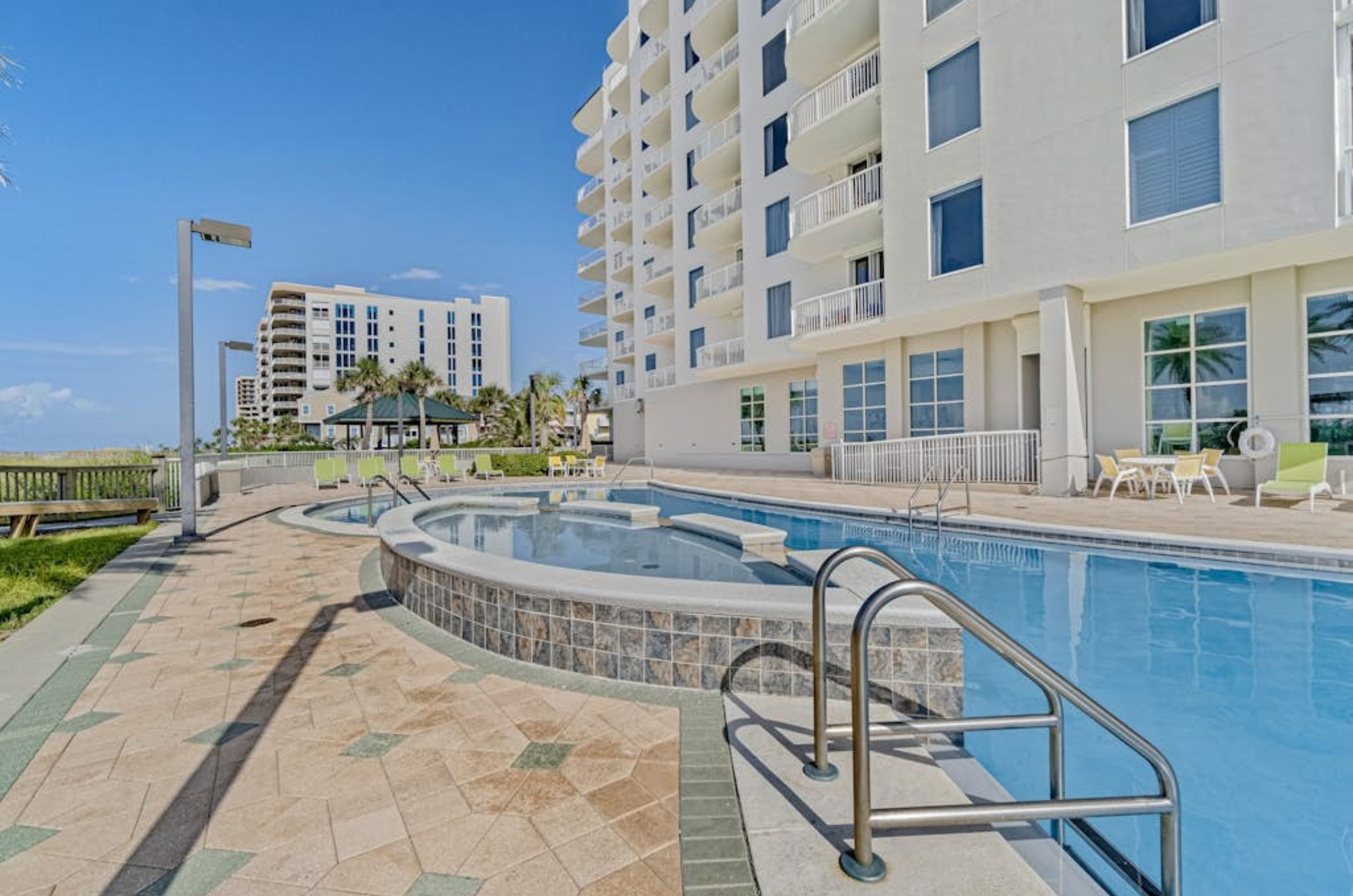 The beachfront pool in front of Spanish Key Condos in Perdido Key Florida 