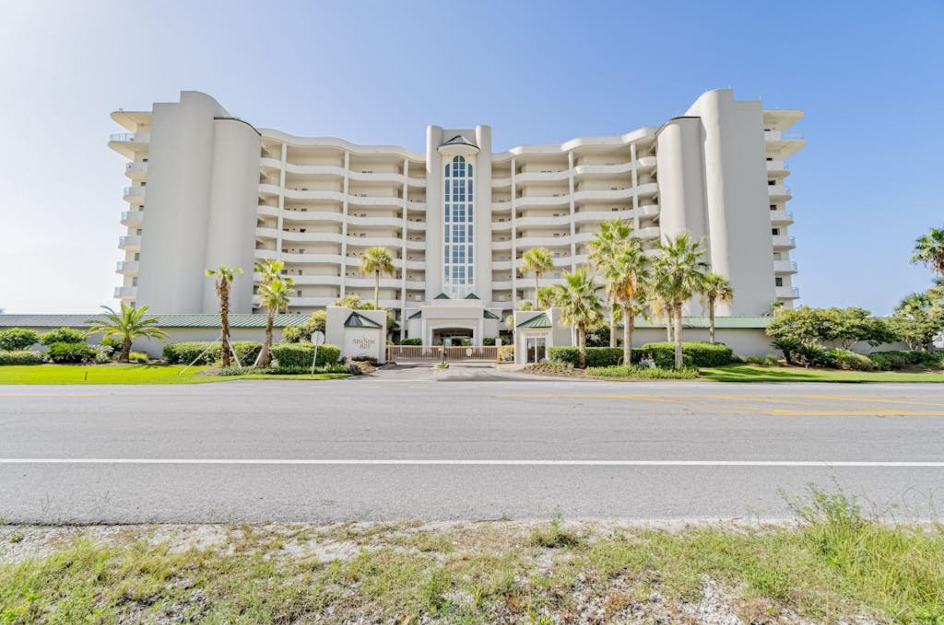 View from the street of Spanish Key Condominiums in Perdido Key Florida