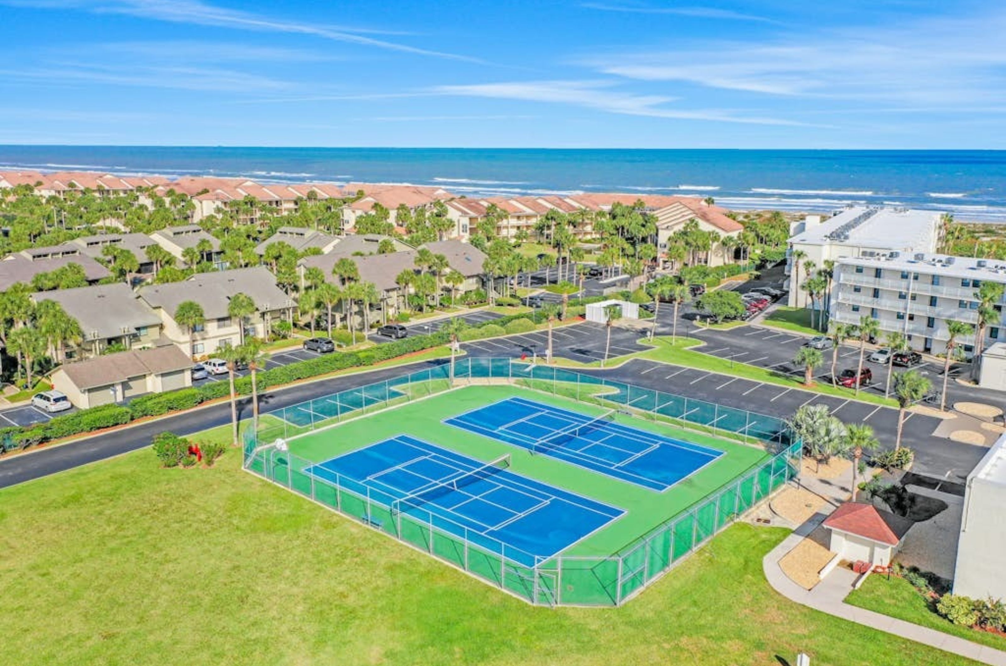 Two outdoor tennis courts at Colony Resort in St. Augustine Florida 