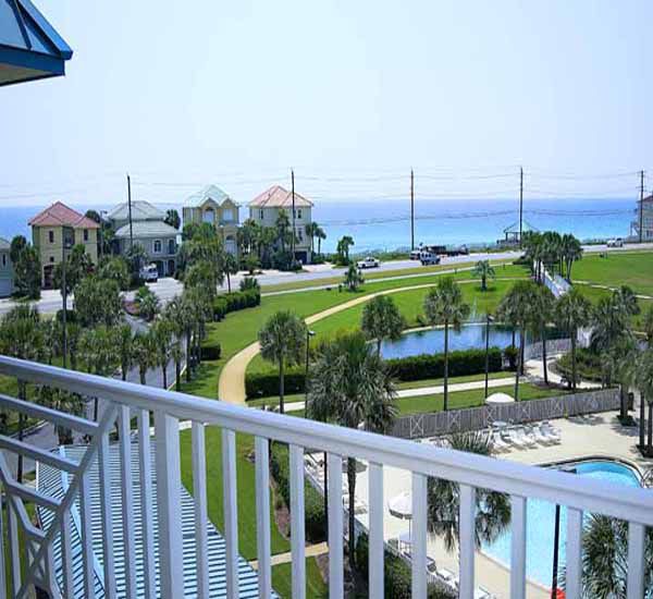 Private balcony at Sterling Resorts at Miramar Beach in Destin Florida