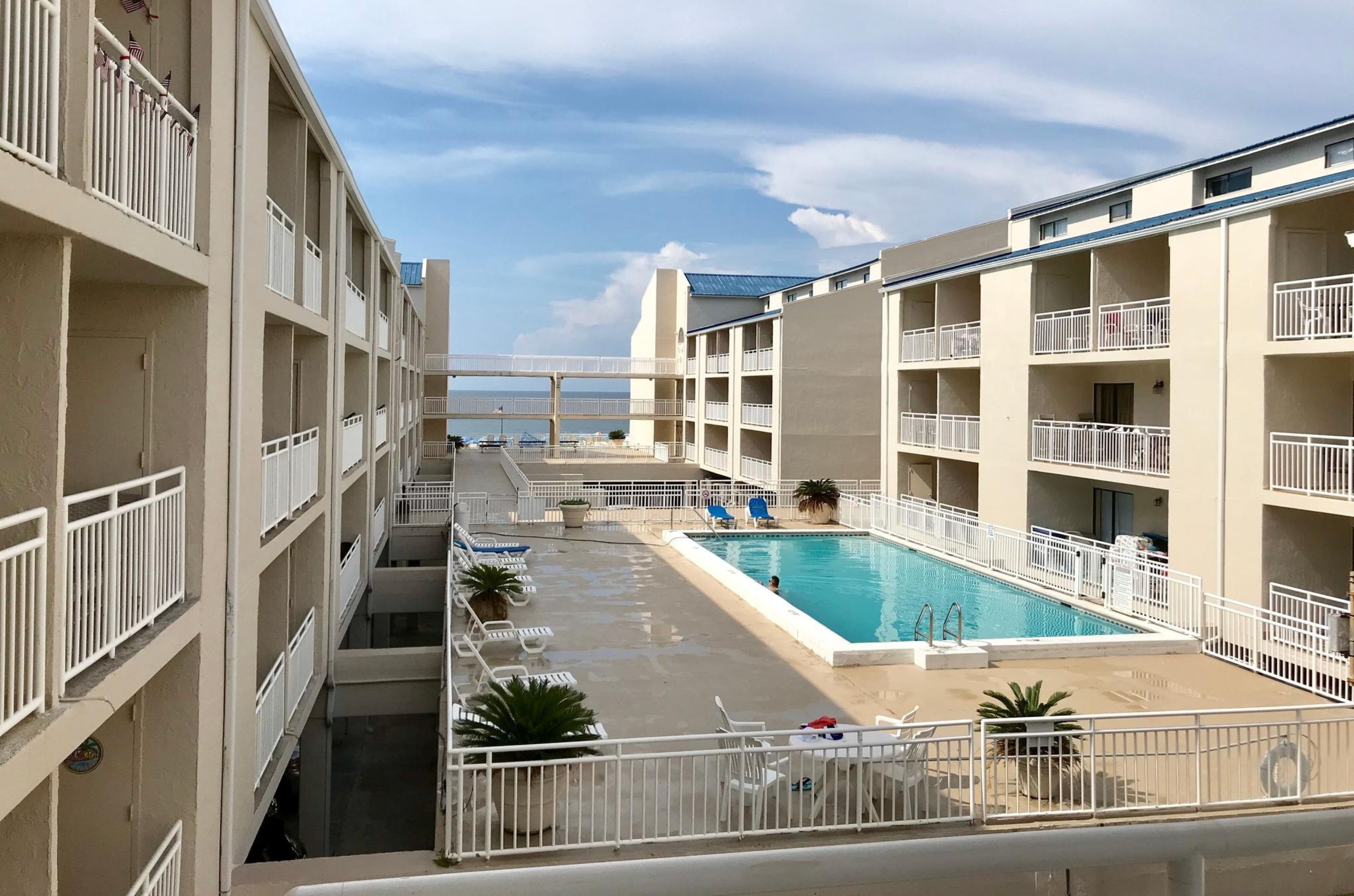 One of three swimming pools next to Sugar Beach Condos in Orange Beach Alabama 