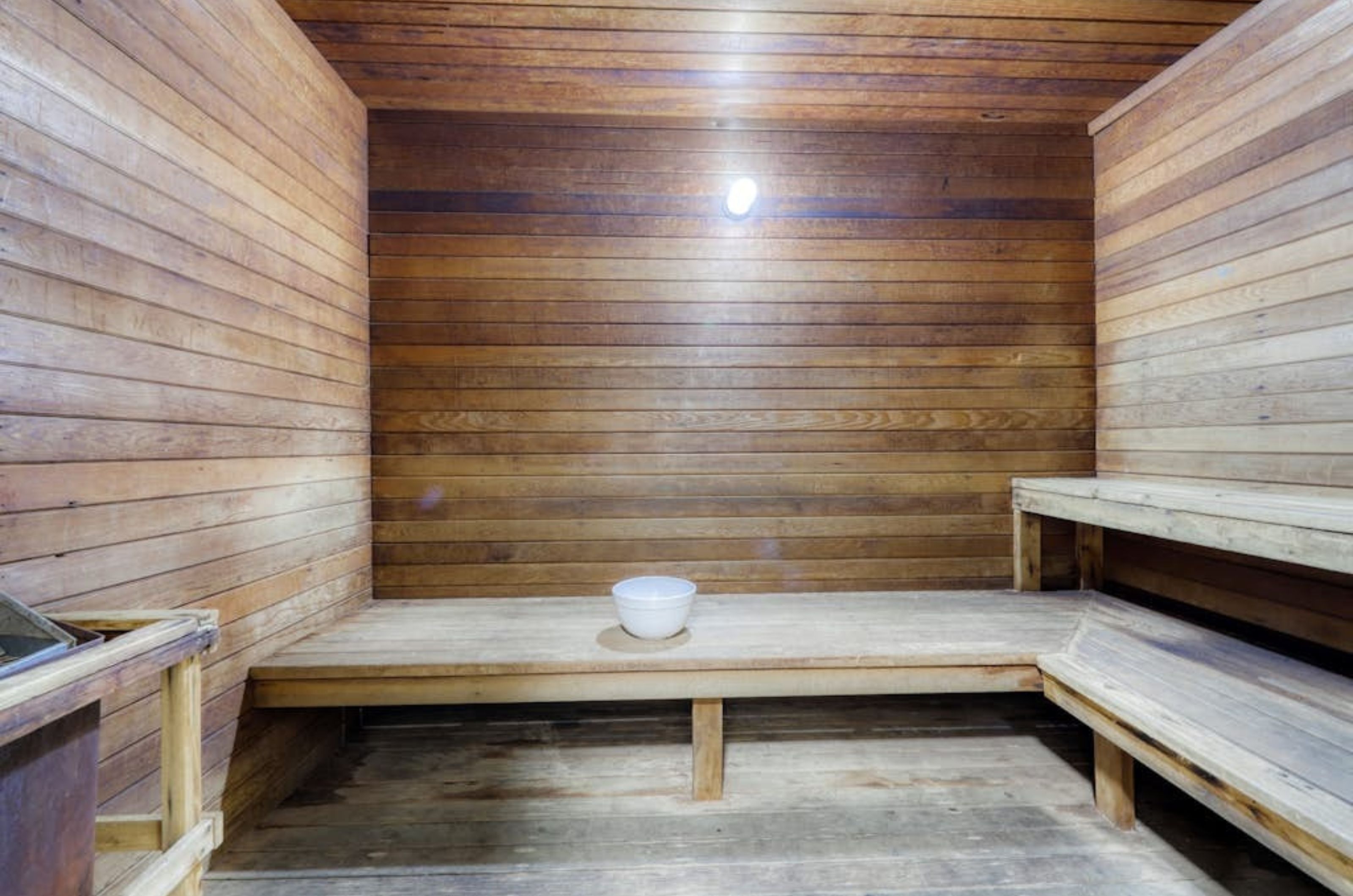 The interior of the sauna at Summer House on Romar Beach in Orange Beach Alabama 