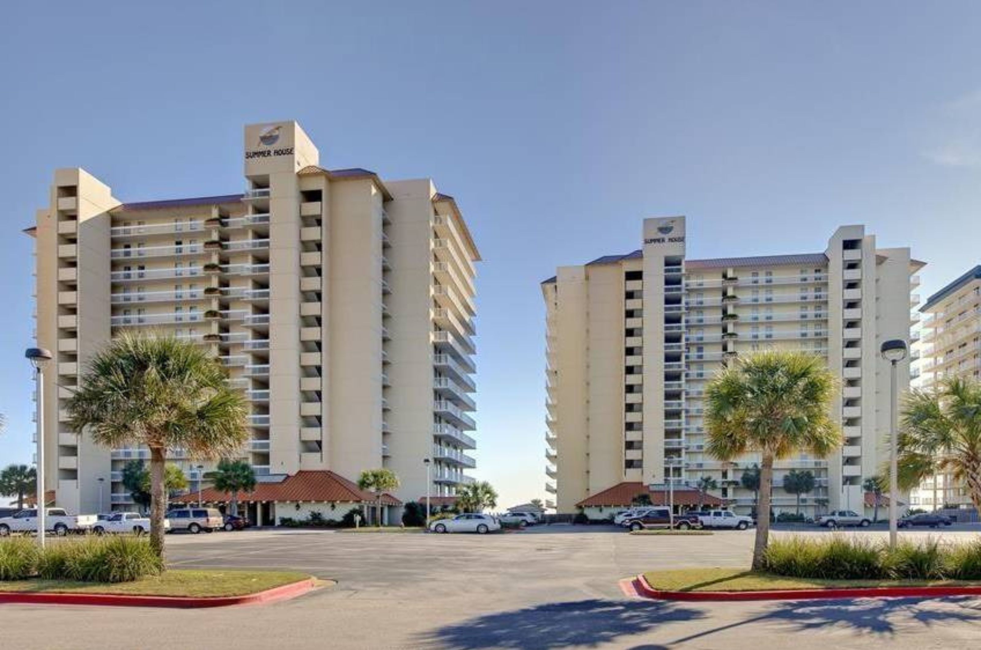 View from the parking lot of Summer House on Romar beach in Orange Beach Alabama