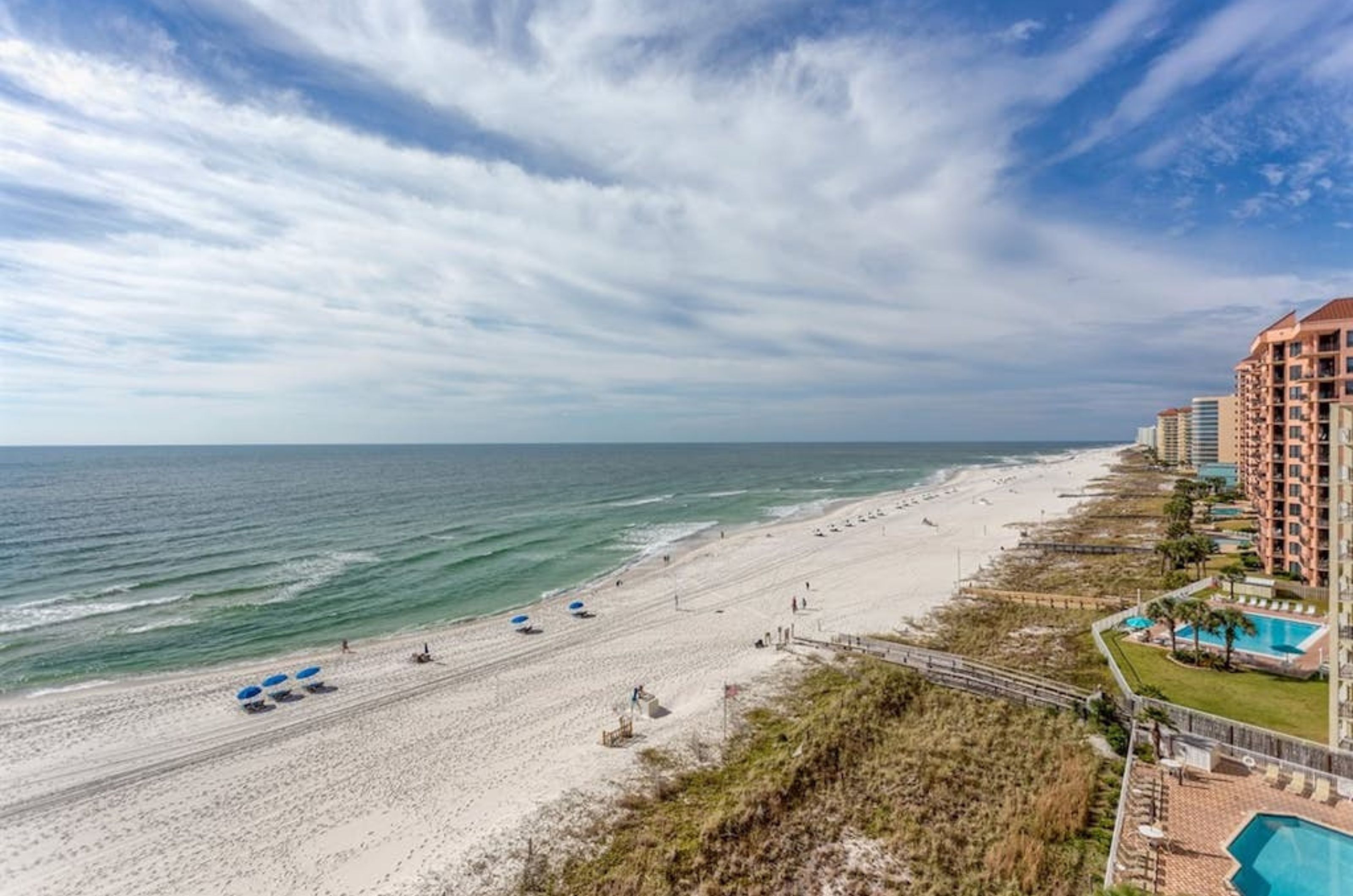 A view of the Gulf of Mexico from a private balcony 