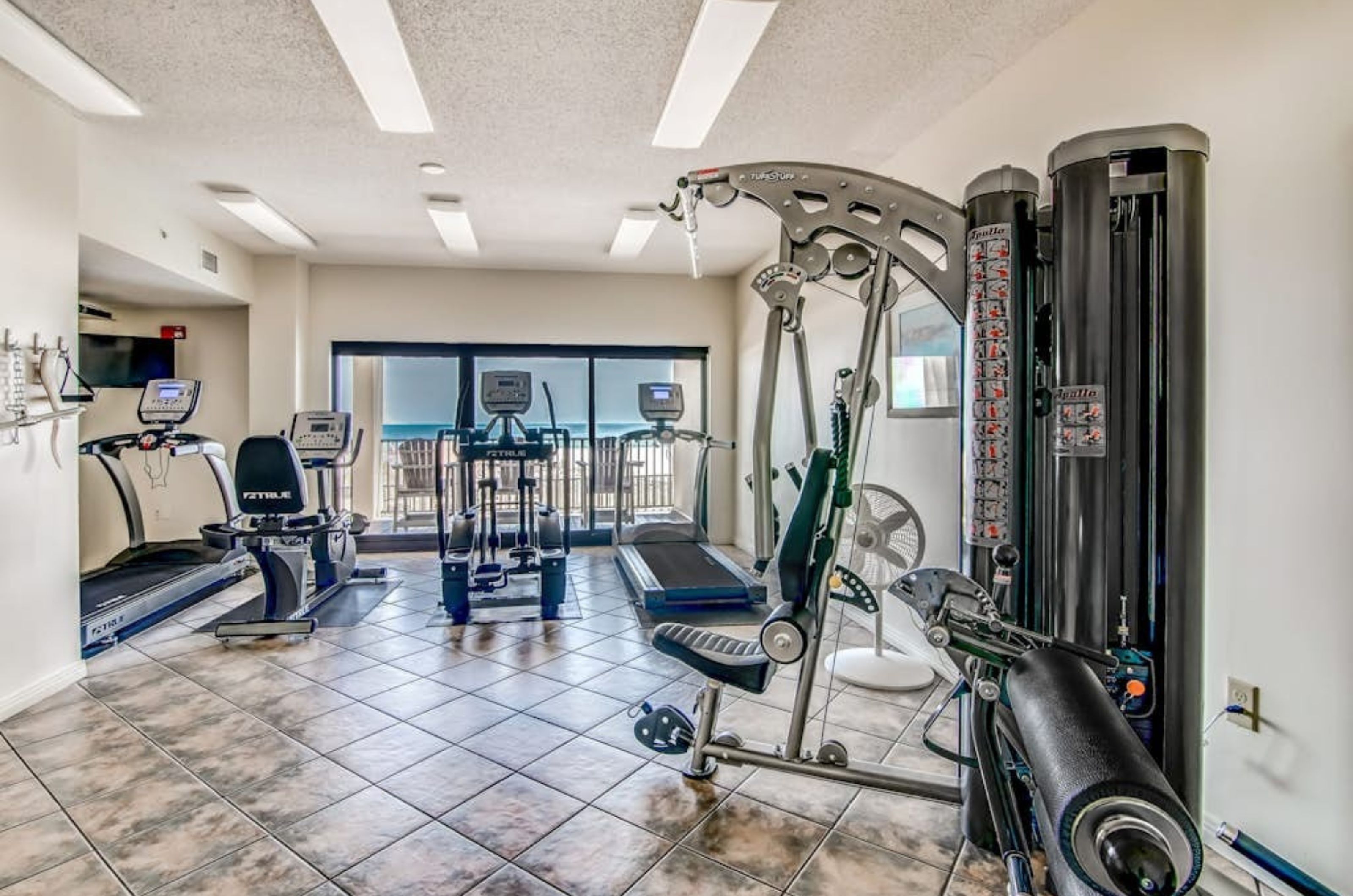 Equipment in the gym at the Palms in Orange Beach Alabama 