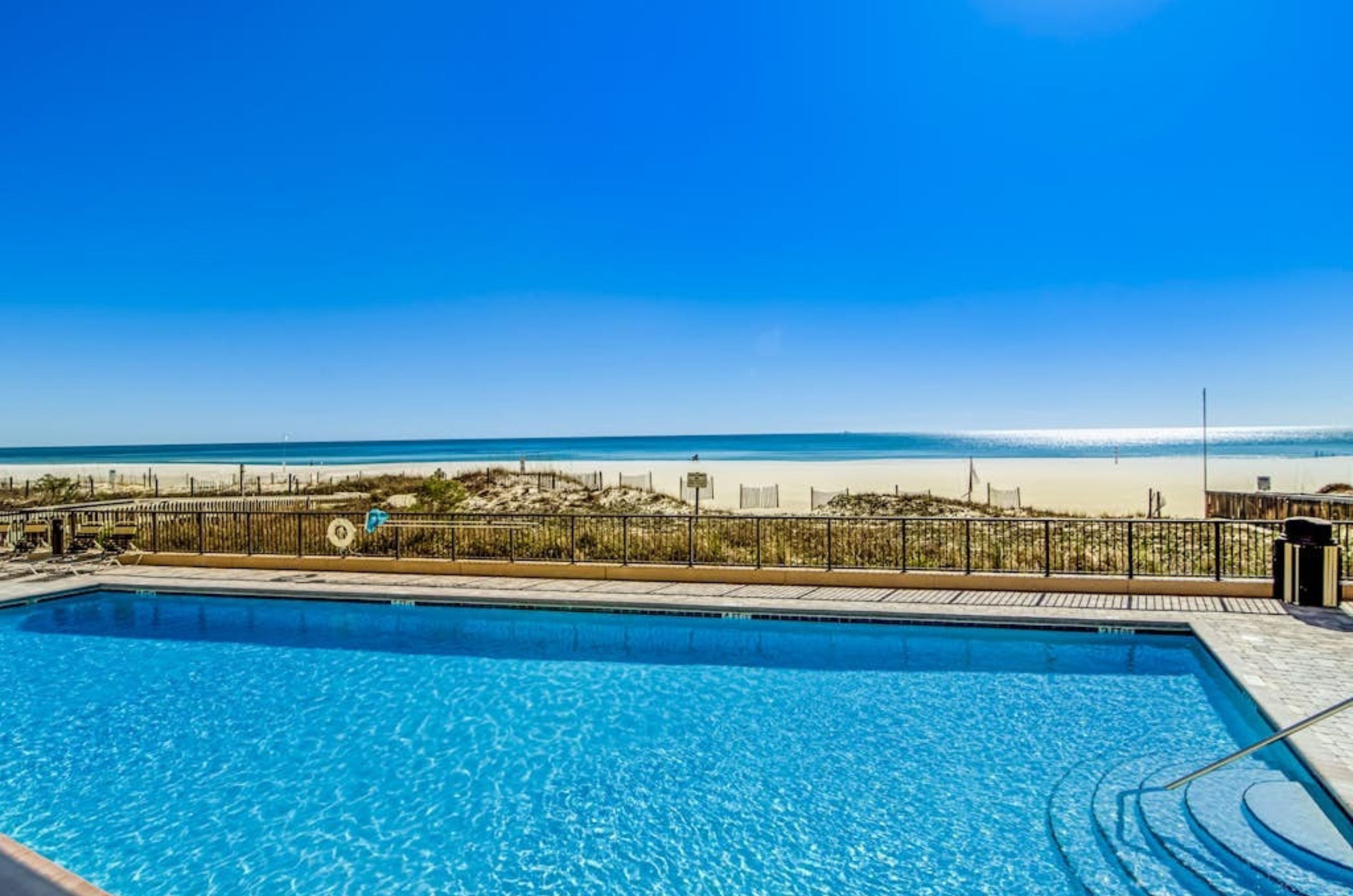 The outdoor swimming pool next to the beach at the Palms in Orange Beach Alabama 