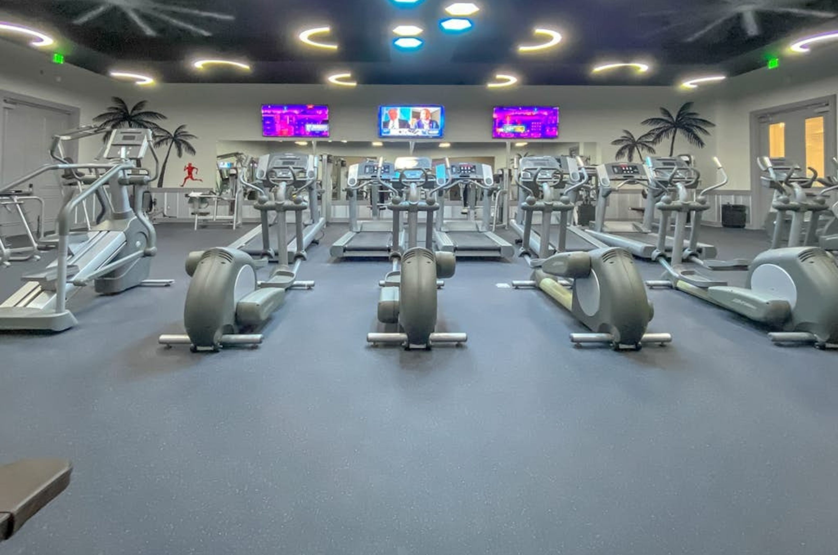 The large 24-hour fitness center at the Palms of Destin in Destin Florida 