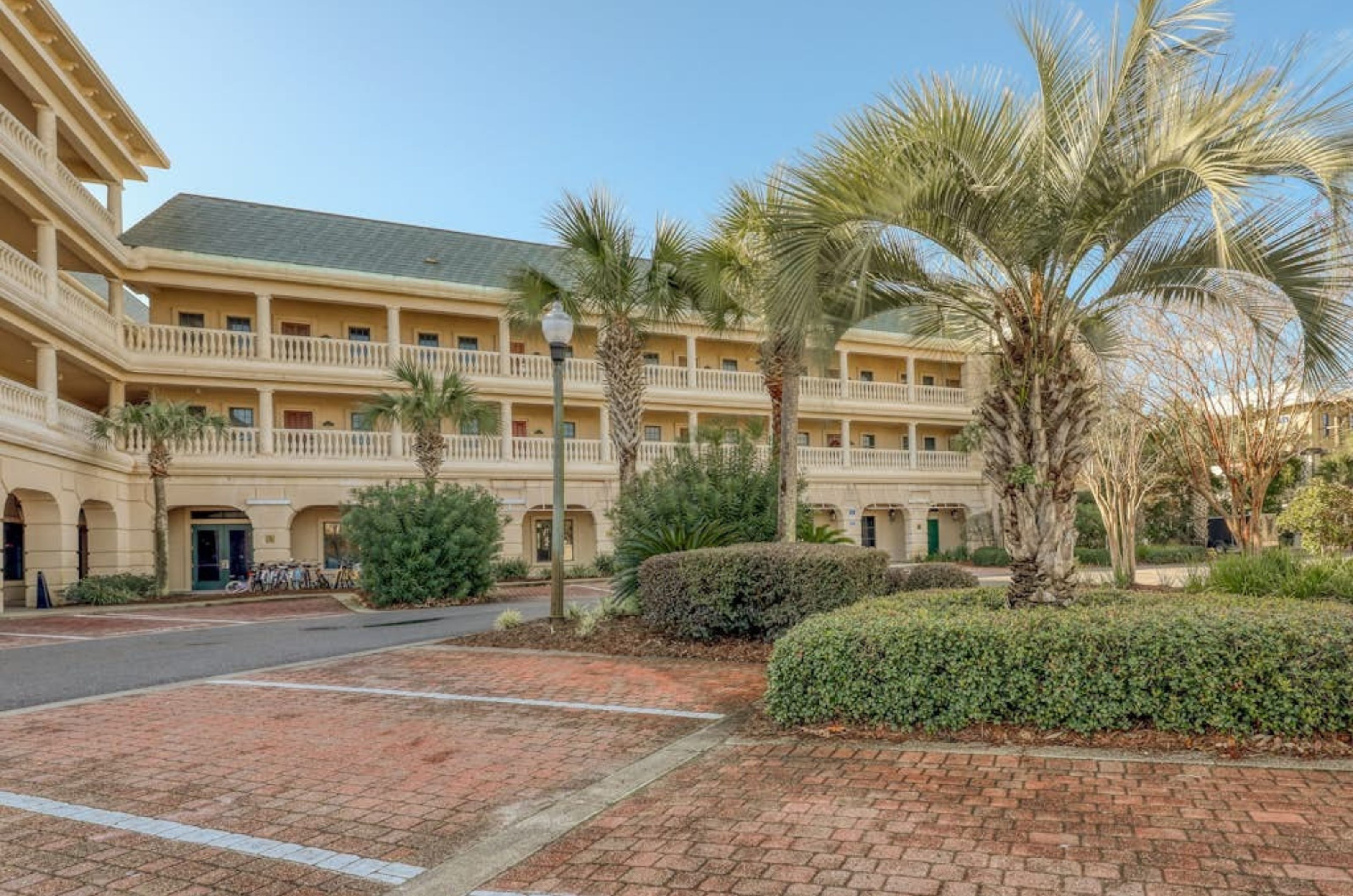 View of the exterior of units at the Village of South Walton on Highway 30A