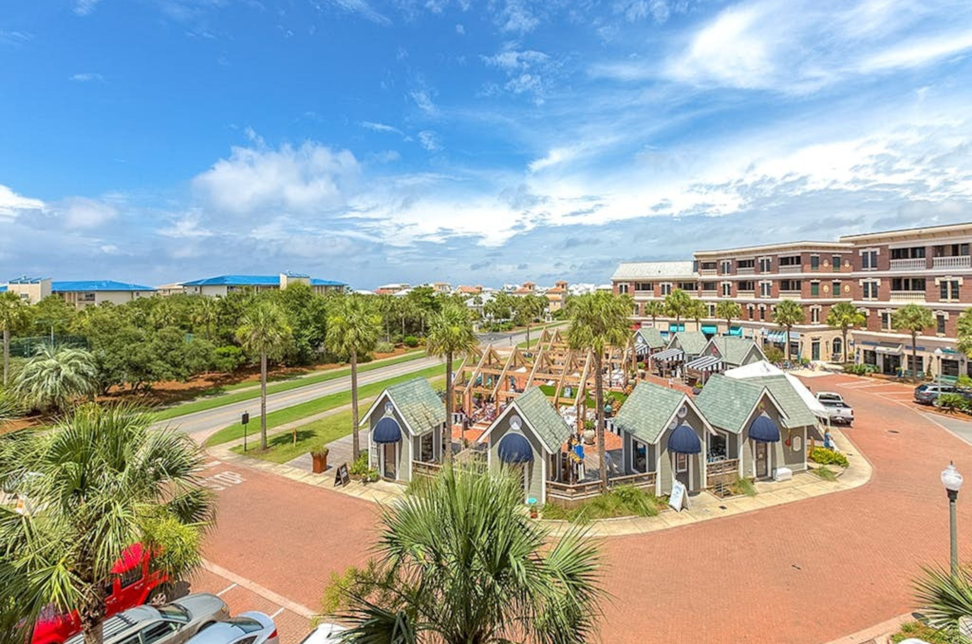 The front of the Village of South Walton on Highway 30A	]