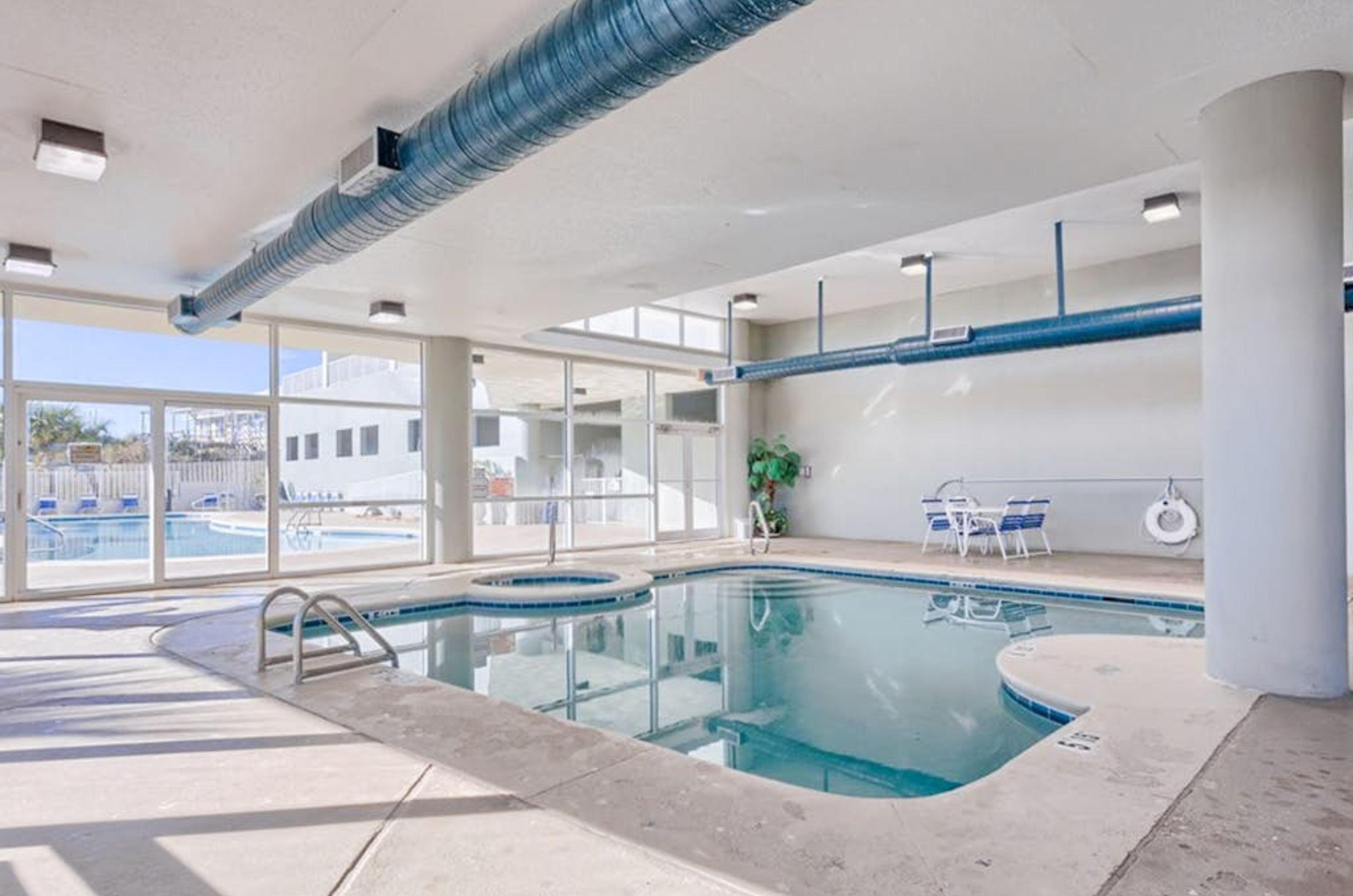 The indoor pool and hot tub at Tidewater in Orange Beach Alabama 