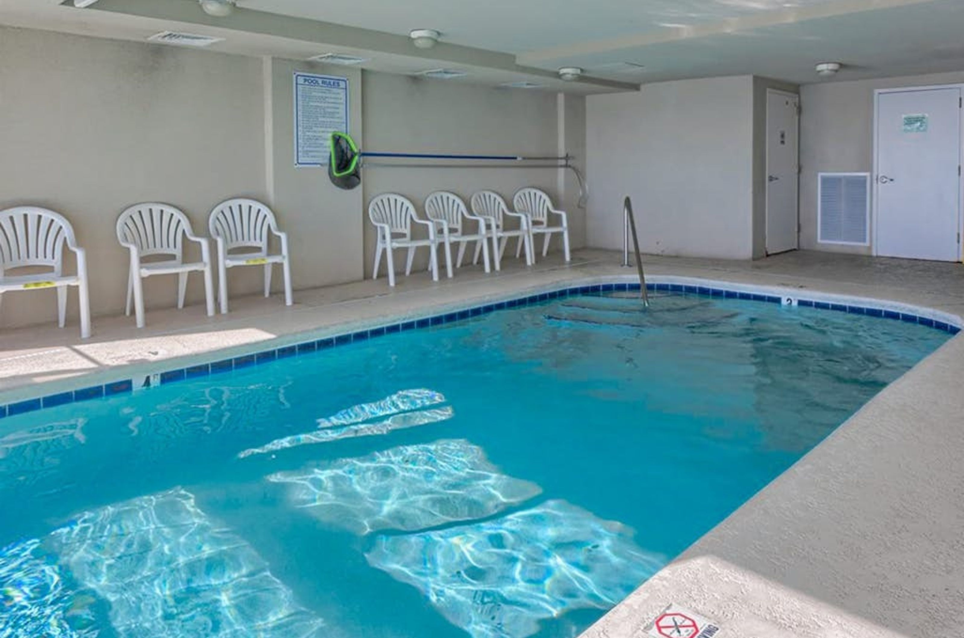 The indoor swimming pool at Tradewinds Condominims in Orange Beach Alabama