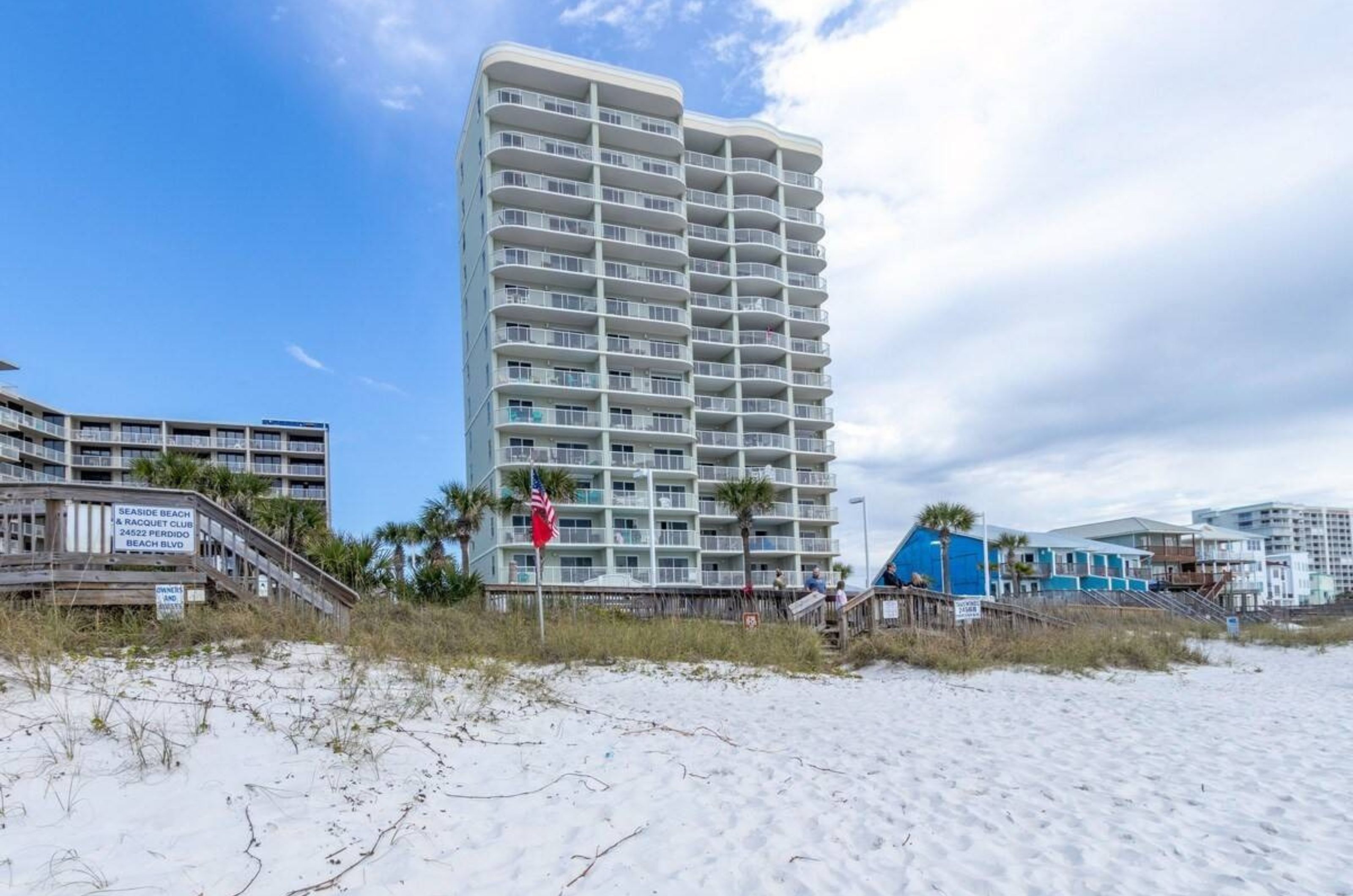 View from the beach of Tradewinds Condominiums in Orange Beach Alabama