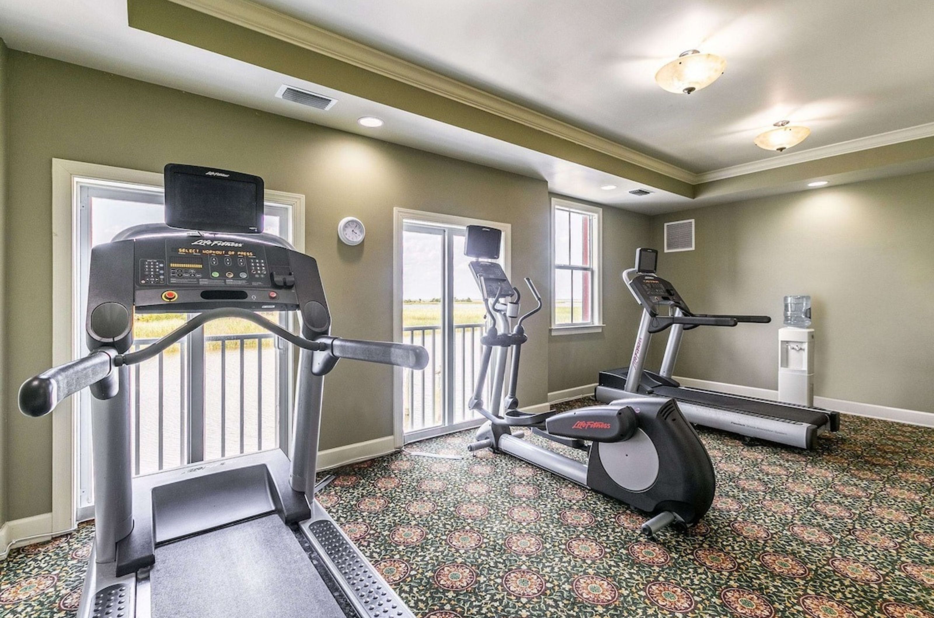 The on-site fitness center with treadmills and elipticals 