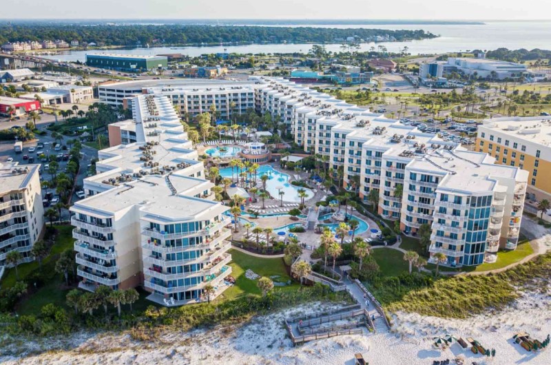 Beachfront Waterscape Aerial View in Fort Walton Florida