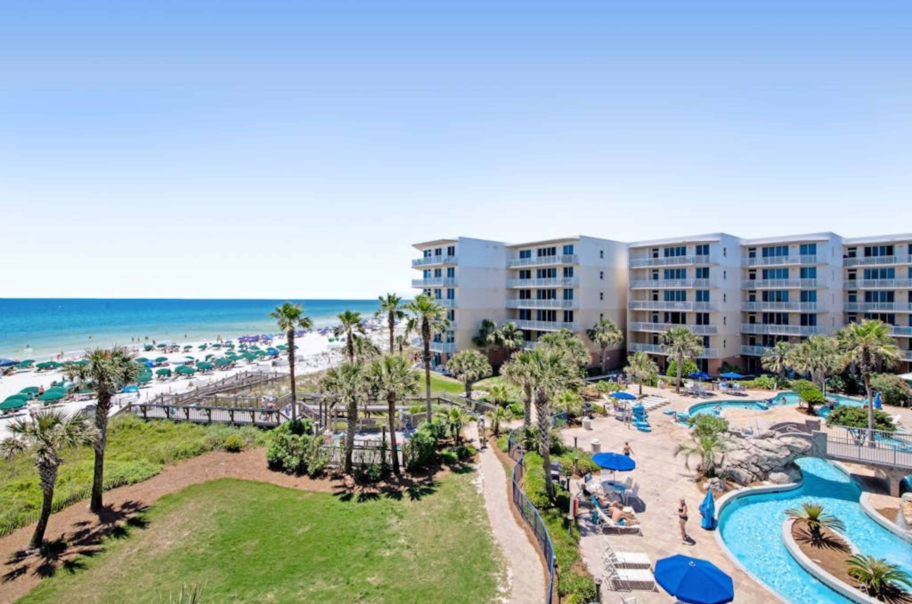 Waterscape and the outdoor pool right next to the Gulf and beach